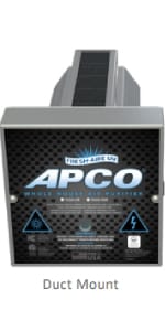 Original APCO CARBON Duct Mount UV Air Purifier with Activated Carbon
