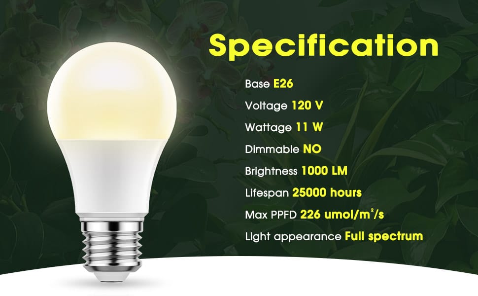 A19 plant light bulb for indoor growing