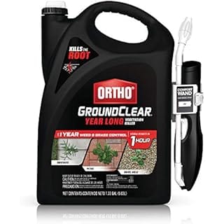 Ortho GroundClear Year Long Vegetation Killer - With Continuous Spray Comfort Wand, Visible Results in 1 Hour, Kills Weeds and Grasses to the Root, Up to 1 Year of Weed and Grass Control, 1.33 gal.