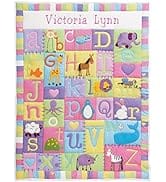 Let's Make Memories Personalized Baby Textured Alphabet Quilt - Pastel Color Design - New Baby