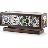 DELORM Railing Planter Box, Wooden Planter with Tiles with Custom Metal Brackets for Hanging Balcony Railing, Deck Railing, F