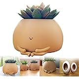 Super Cute Flowerpot,Funny Planter for Succulents Cactus,Mini Resin Plant Pots,Gift for Plant Lover,Adorable Decorative Plant