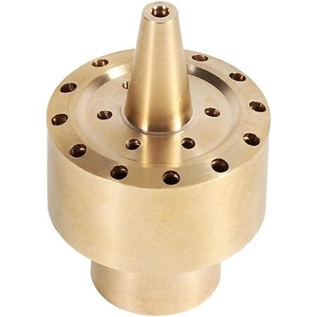 Fountain Nozzle Heads, Brass Column Multi Direction Jet Pond Fountain Water Spray Sprinkler Head Garden Outdoor Decorations Accessories (1/2")