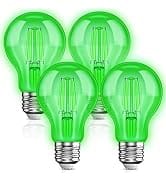 UNILAMP Green Light Bulbs, Green Glass Filament Light Bulb, 4W Green LED Light Bulb, 40 Watt Equi...