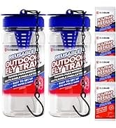 2 Reusable Fly Traps Outdoor Fly Traps with 4 Natural Fly Magnet Bait Refill. Flies Trap Outdoor ...