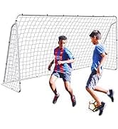 F2C 12 x 6 Soccer Goal for Backyard, Heavy Duty Steel Frame with Net for Kids, Adult Portable Foo...
