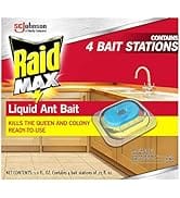 Raid Max Liquid Ant Bat; Kills Ants Where They Breed, For Indoor and Outdoor Use; 4 Bait Stations