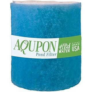 AQUPON Koi Pond Filter Media Pad - Cut to Fit Roll (Dye-Free/Blue Bonded) - 1.25 Inch Thickness (10 ft, Blue)