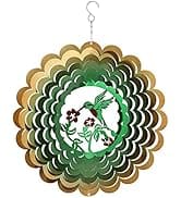Kinetic Wind Spinners Outdoor Metal Large,3D Hummingbird Wind Spinner Patio Décor,12inch Bird Han...