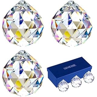 SINEHE Clear Crystal Prism Ball Suncatchers Window Prisms Suncatcher, 40MM / 3 Pack