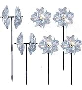 BATTIFE 6 Sets Pinwheels for Yard and Garden, Double Sides Reflective Bird Deterrent Pinwheel, La...