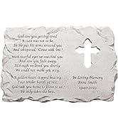 Let's Make Memories Personalized Cross Memorial Stone - Sympathy - Condolences - Garden Marker