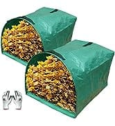 Gardzen 2-Pack Large Yard Dustpan-Type Garden Bag for Collecting Leaves - Reuseable Heavy Duty Ga...