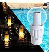 Pool Chlorine Floater, Chlorine Dispenser with Solar Pool Lights Ball, Extra-large Capacity Chemi...