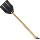Dirza Leather Fly Swatter for Indoors/Outdoors, Heavy Duty Flyswatter with Walnut Wood Handle 19.7" Long Fly swatted Manual f