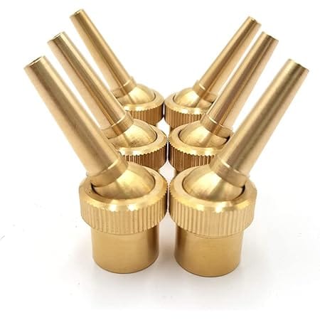 QLLUCKLY 6pcs 1/2" DN15 Brass Fountain Nozzle Adjustable Direction Jet Water Spray Head for Landscaping Use