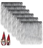 6 Pcs Faux Fur Fabric- 10"×10" Shaggy Fur Square Patches, Gray Fluffy Warm Plush Fur Cuts for DIY...