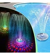 DeeprBetter Solar Pool Fountain Floating with Underwater Lights, Solar Powered Water Fountain Pum...