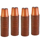 xGarden 100 Pack 4" (10CM) Plastic Red/Black Nursery Pots - Containers Perfect for Seed Starting,...