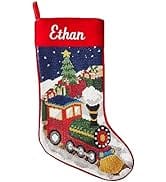 Let's Make Memories Personalized Needlepoint Christmas Stocking - Embroidered Family Stockings - ...