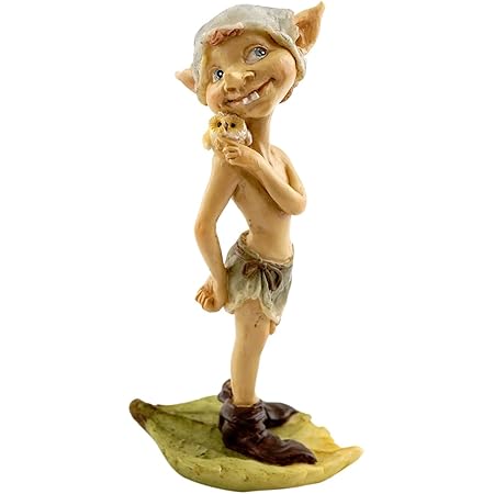 Top Collection Miniature Fairy Garden and Terrarium Pixie with Owl Figurine, Tan, Green