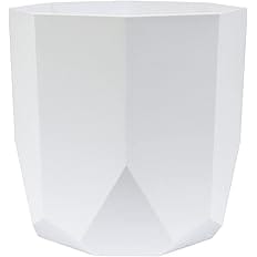 Bloem Tuxton Modern Hexagon Small Planter: 10" - Casper White - Matte Finish, Durable Resin, Modern Design, Optional Drainage