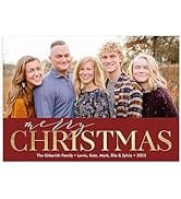 Let's Make Memories Personalized Gilded Banner Holiday Photo Card 5x7 Premium Quality (Christmas ...