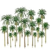 HUIANER Palm Tree Model Trees , Miniature Palm Trees Mixed 5 Size Fake Plastic Trees with No Stan...
