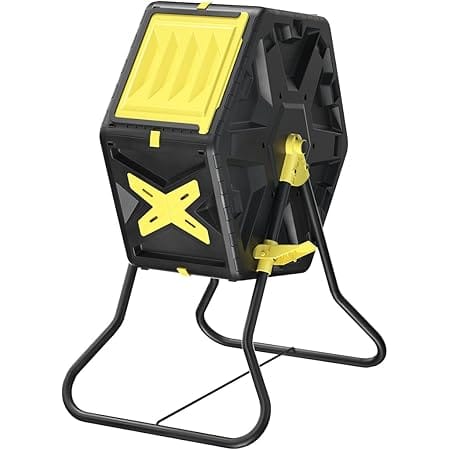 18.5 Gal Tumbling Compost Bin from BPA Free Material - Outdoor Single Rotating Chamber Composters，with Easy-Turn, Fast-Working System for Garden/Patio