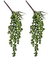 HUIANER Artificial Succulent Plants, 13.4" Fake Hanging String of Pearls Simulation Greenery Plan...