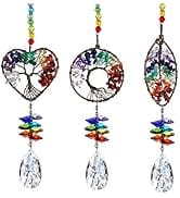 H&D HYALINE & DORA Sun Catcher Crystal Tree of Life Rainbow Maker Drops Hang Decor for Window, Ho...
