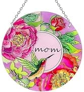 Kissnap Hummingbird Gifts for Mom, Stained Glass Bird Window Hangings, Sun Catcher Ornament Hangi...