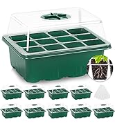 MIXC 10 Packs Seed Starter Tray Seed Starter Kit with Humidity Dome (120 Cells Total Tray) Seed S...