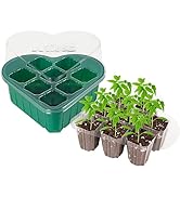 MIXC 10 Packs Seed Starter Tray,Heart-Shaped Seed Starter Kit,Seed Starting Trays with Dome (8 Ce...