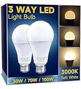 UNILAMP 3 Way Light Bulbs 30 70 100W Equivalent, 3-Way Light Bulbs Soft White 3000K, Three Way Di...