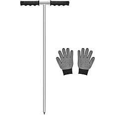 GADFISH Stainless Steel Soil Probe Rod,32-48 Inch Hight Adjustable Ground Rod Tool with T-Handle for Locating Septic Tanks,Un