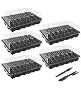 Gardzen 5-Set Garden Propagator Set, Seed Tray Kits with 200-Cell, Seed Starter Tray with Dome an...