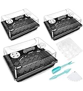 MIXC 3-set 144-cell Sturdy Seed Starter Tray With Humidity Dome Seedling Trays Growing Starting G...