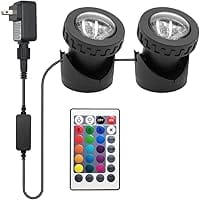 Pond Lights with Timer, Colored Fountain Lights IP68 Waterproof Pond Light, Underwater LED Dimmable Outdoor Lights for Fish T