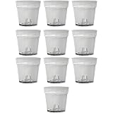 BE-TOOL 10 Pack Plastic Plant Nursery Pot 4.5 inch Seedling Plant Container Flower Pots Seed Starting Pots with Drainage Hole