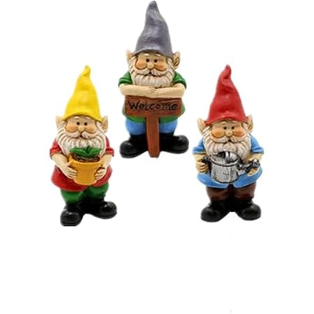 MUAMAX Miniature Gnome Figurines Set of 3 Small Gnomes Sets for Fairy Gardens Gnomes Gifts Gnome Garden Accessories