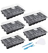 MIXC Seedling Trays Seed Starter Tray, 5-Pack Mini Propagator Plant Grow Kit Greenhouse with Humi...