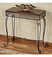 Charleston Ornate Openwork Console Table Bronze | Wood and Metal | Scroll Legs | Elegant Style Ta...