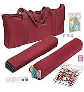 F2C American Mah Jongg Mahjong Set 166 Tiles, 4 Colors All-in-One Rack/Pushers, Red Paisley Soft ...