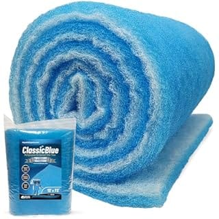 Aquatic Experts Classic Bonded Aquarium Filter Pad -12 Inches by 72 Inches by .75 Inch - Blue and White Aquarium Filter Media Roll Bulk Can Be Cut to Fit Most Filters, Made in USA