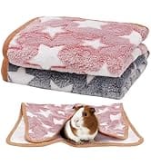 Guinea Pig Blanket, 2 Pack Warm Soft Coral Fleece Small Animal Blankets Washable Pet Cage Liners ...
