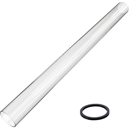 Patio Heater Glass Tube Replacement, 49.5 x 4" Patio Heater Replacement Parts with Ring, Outdoor Heater Replacement Parts for 4-Sided Pyramid Heater, Glass Tube Patio Heater for Hiland, fire sense