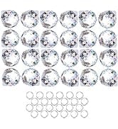 Crystalsuncatcher 24pcs Clear Crystal Ball Prism Suncatcher Rainbow Pendants Maker, Hanging Cryst...