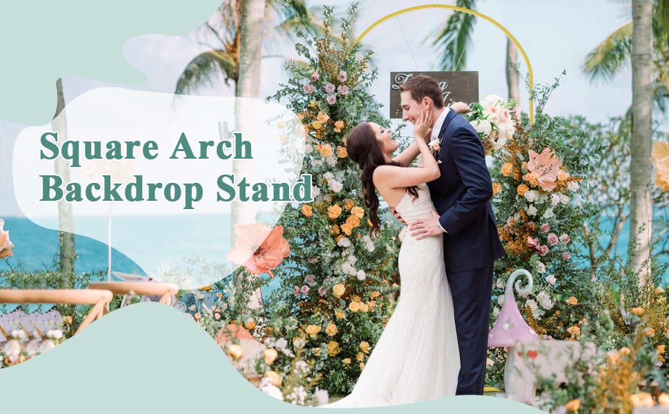 Gold Wedding ArSquare Metal Wedding Arch Backdrop Standch