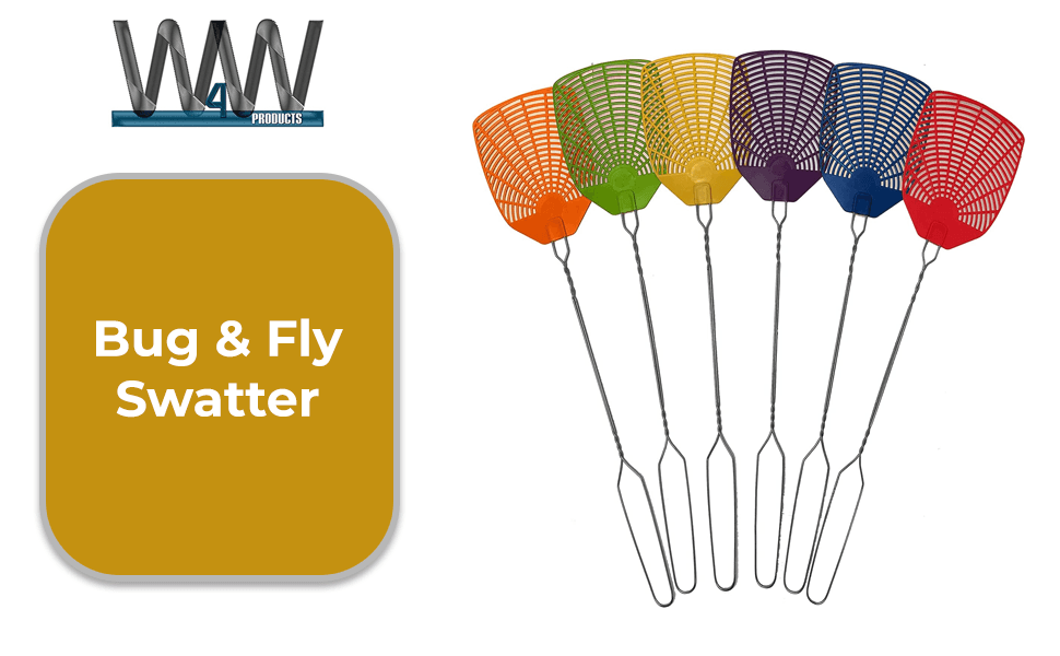 Bug & Fly Swatter – Braided Metal Handle 6 Pack Fly Swatters